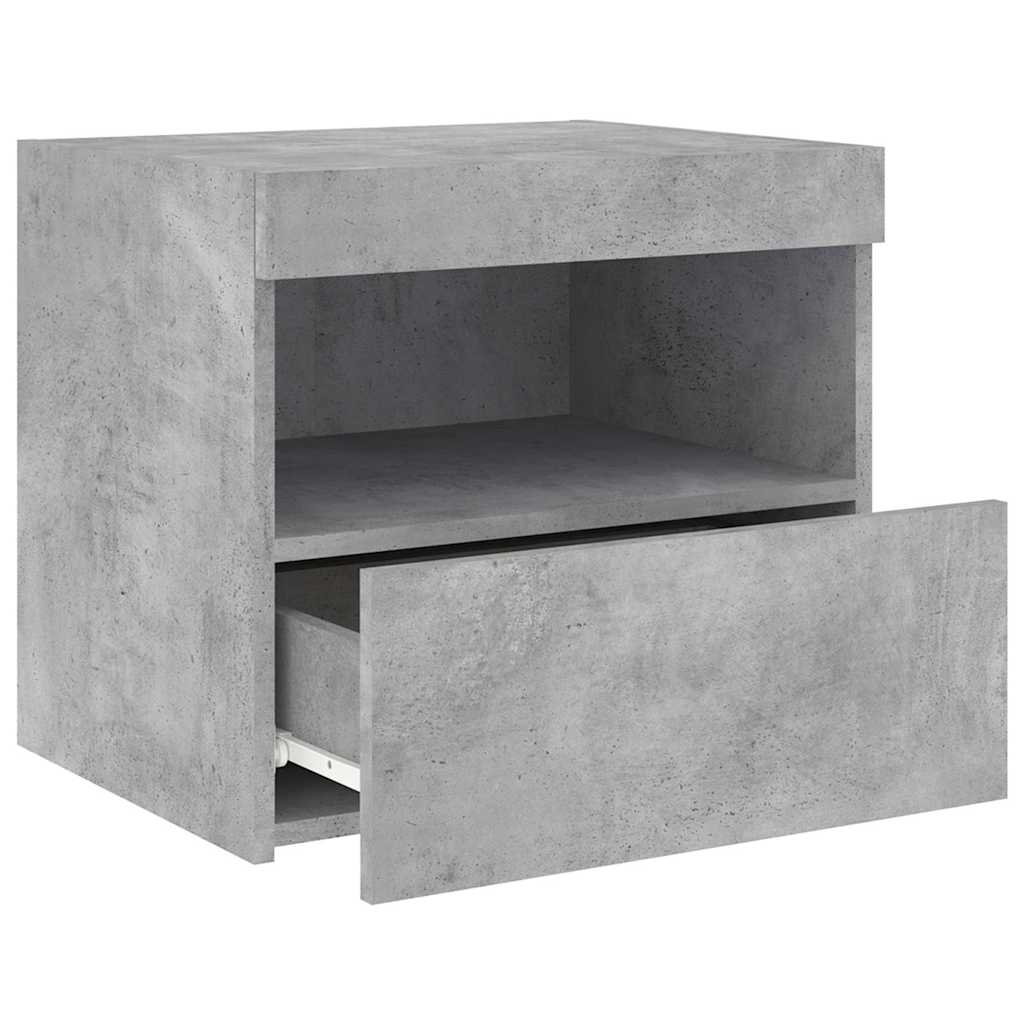vidaXL Szafki nocne z LED, 2 szt., szarość betonu, 50x40x45 cm