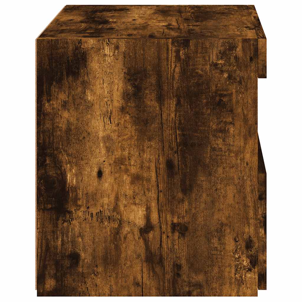vidaXL Szafka nocna z oświetleniem LED, przydymiony dąb, 50x40x45 cm