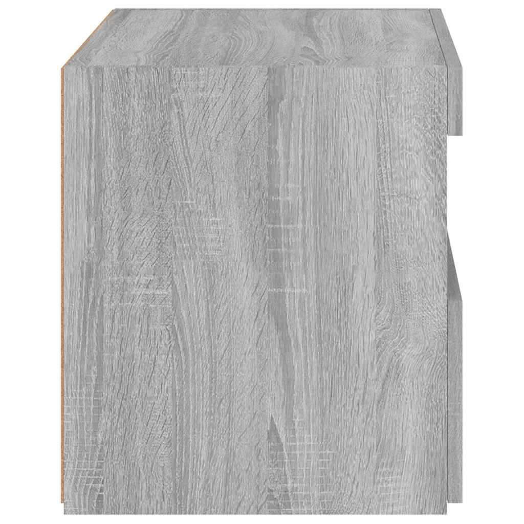 vidaXL Szafki nocne z LED, 2 szt., szary dąb sonoma, 50x40x45 cm