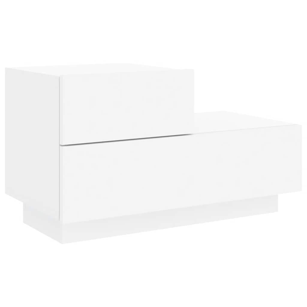 vidaXL Szafka nocna z oświetleniem LED, biała, 70x36x40,5 cm