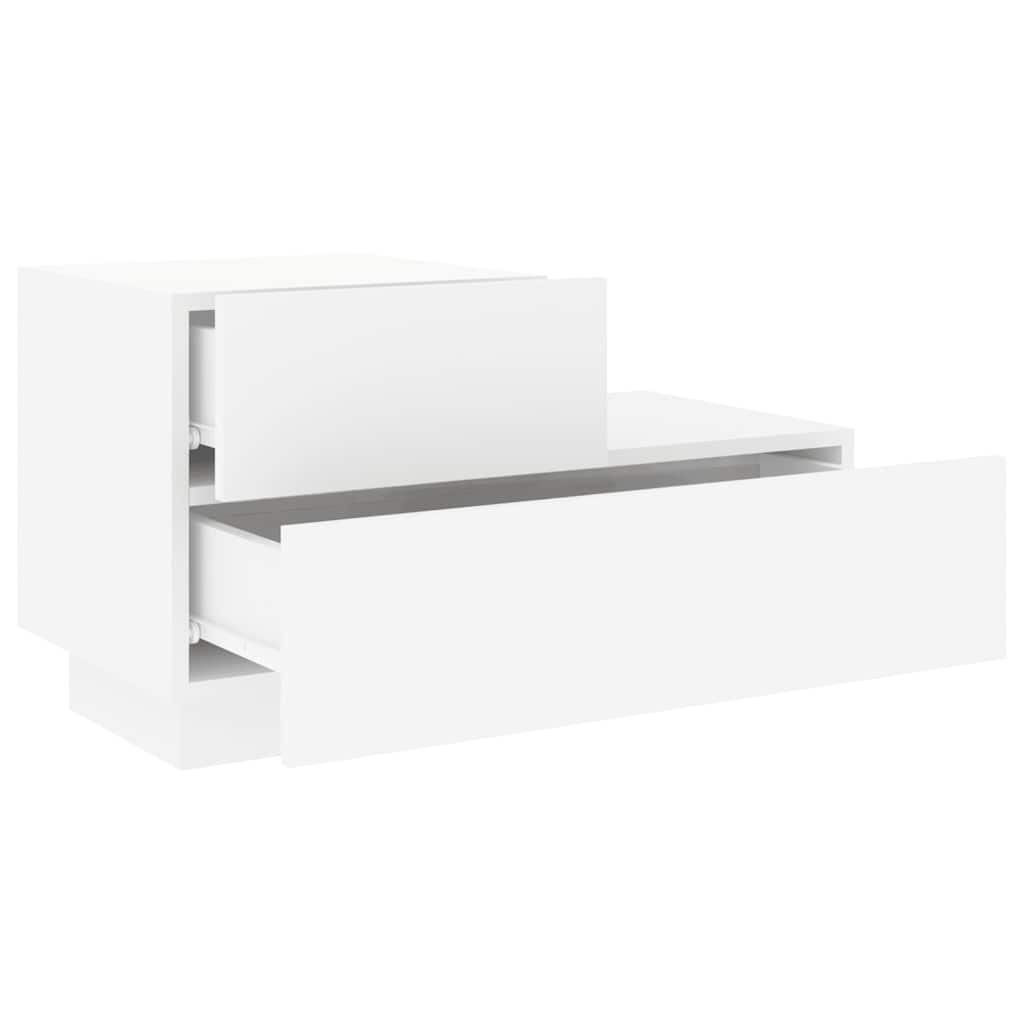vidaXL Szafka nocna z oświetleniem LED, biała, 70x36x40,5 cm