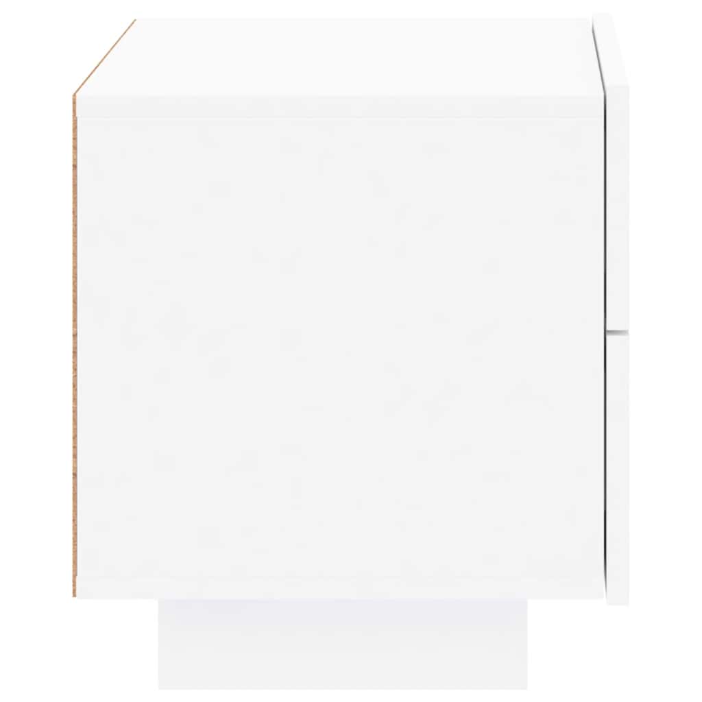 vidaXL Szafka nocna z oświetleniem LED, biała, 70x36x40,5 cm