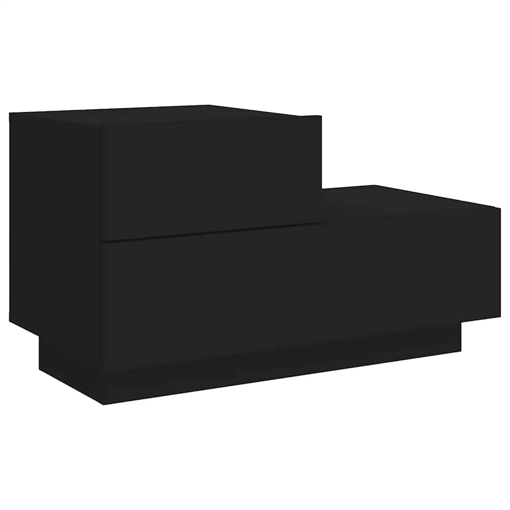 vidaXL Szafka nocna z oświetleniem LED, czarna, 70x36x40,5 cm