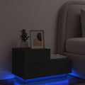 vidaXL Szafka nocna z oświetleniem LED, czarna, 70x36x40,5 cm