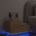 vidaXL Szafka nocna z oświetleniem LED, dąb sonoma, 70x36x40,5 cm