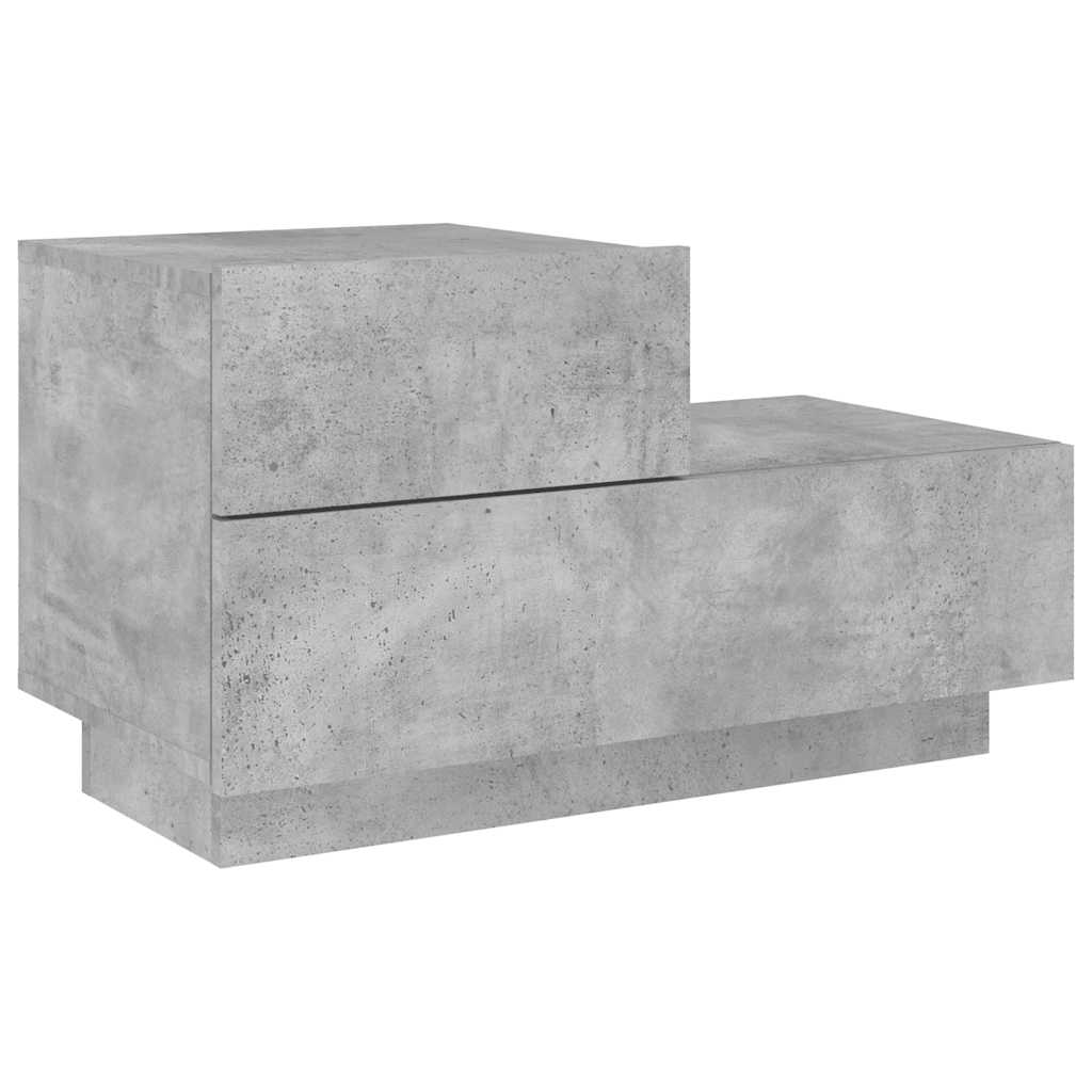 vidaXL Szafka nocna z oświetleniem LED, szarość betonu, 70x36x40,5 cm