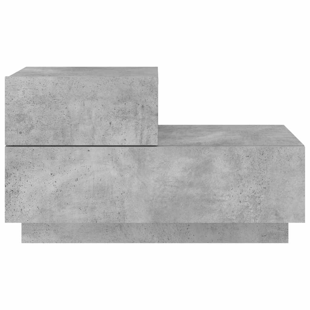 vidaXL Szafka nocna z oświetleniem LED, szarość betonu, 70x36x40,5 cm