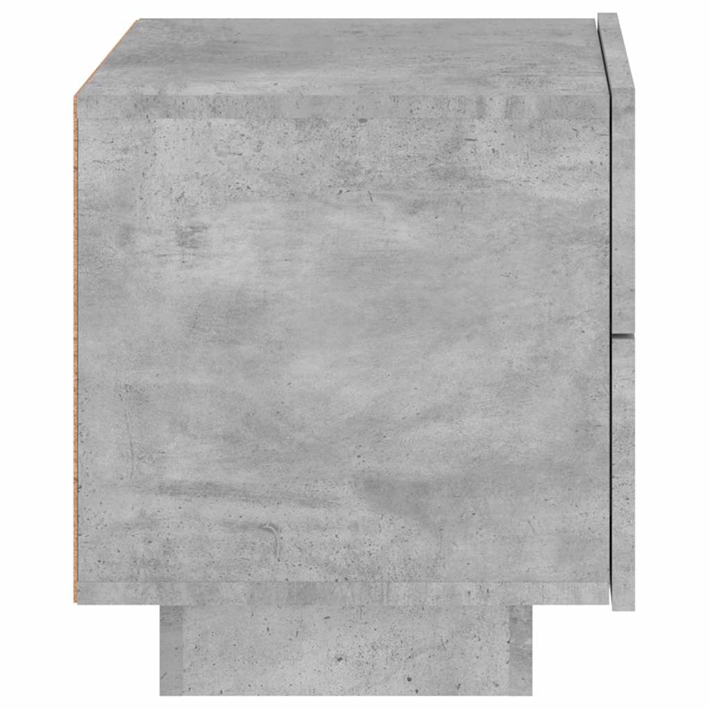 vidaXL Szafka nocna z oświetleniem LED, szarość betonu, 70x36x40,5 cm