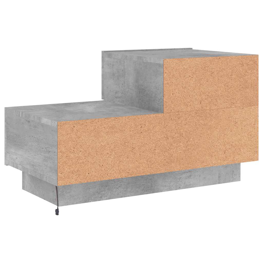 vidaXL Szafka nocna z oświetleniem LED, szarość betonu, 70x36x40,5 cm