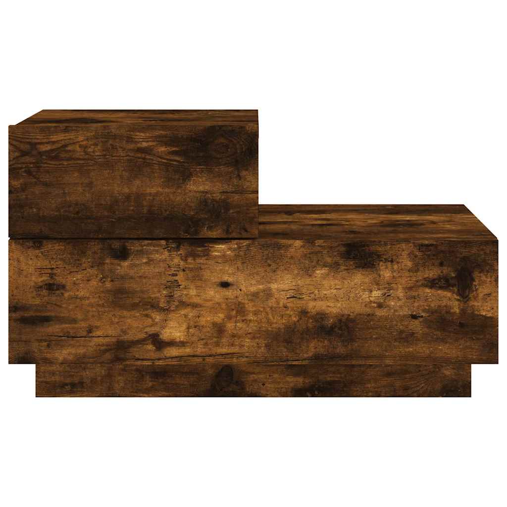 vidaXL Szafka nocna z oświetleniem LED, przydymiony dąb, 70x36x40,5 cm