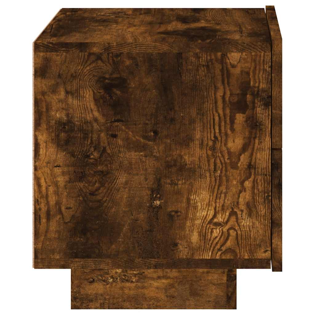 vidaXL Szafka nocna z oświetleniem LED, przydymiony dąb, 70x36x40,5 cm