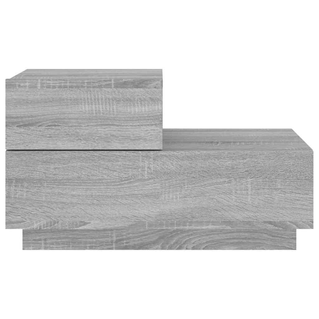vidaXL Szafka nocna z LED, szary dąb sonoma, 70x36x40,5 cm