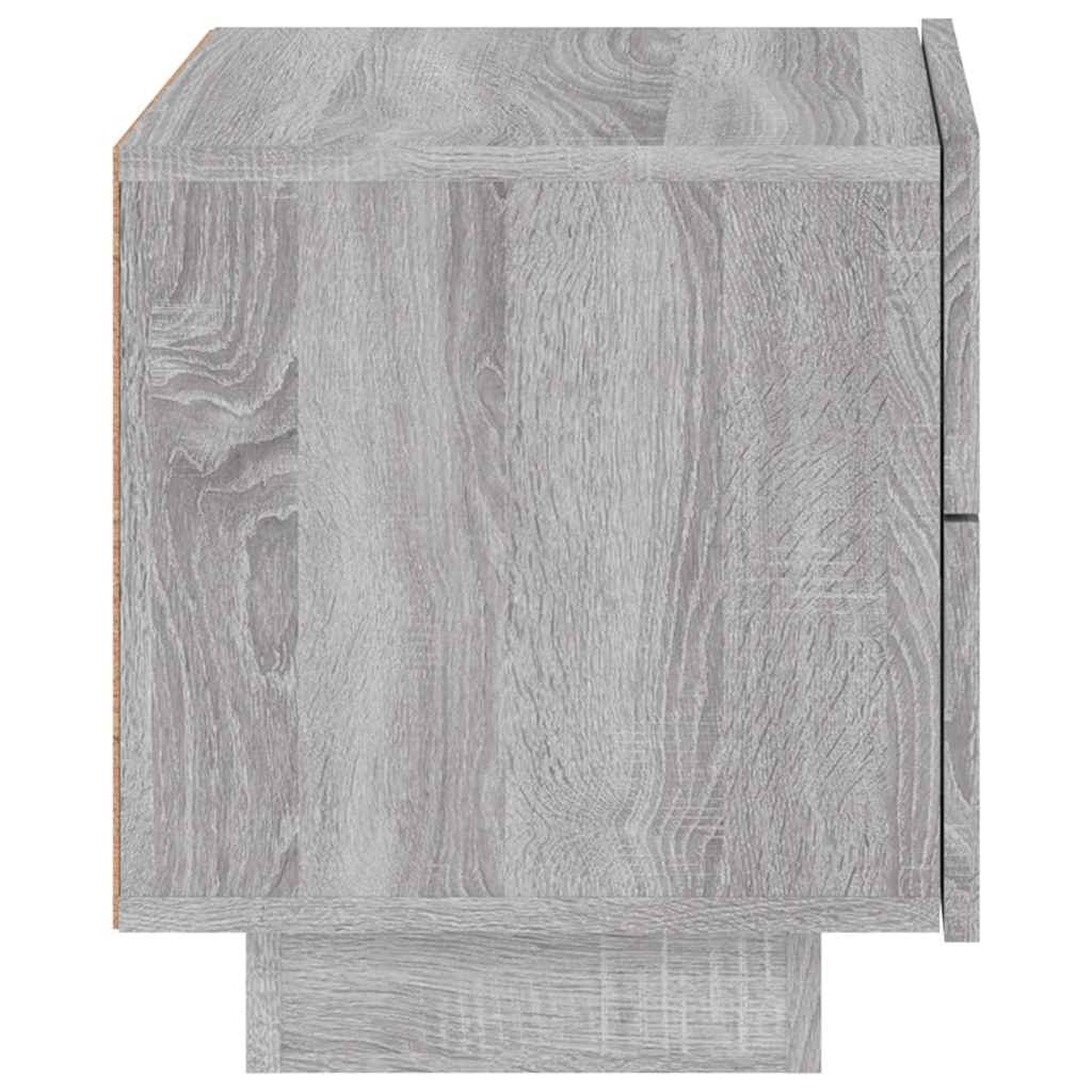 vidaXL Szafka nocna z LED, szary dąb sonoma, 70x36x40,5 cm