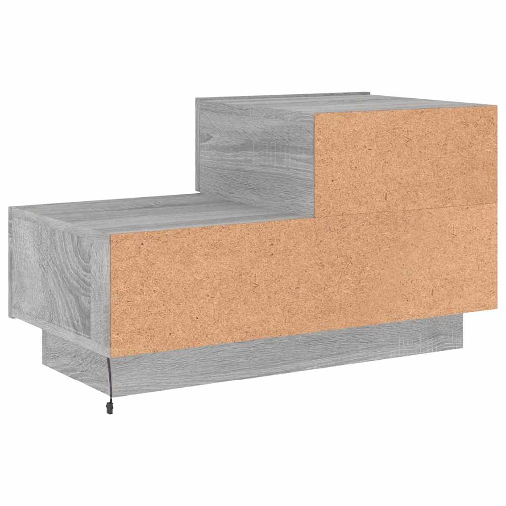 vidaXL Szafka nocna z LED, szary dąb sonoma, 70x36x40,5 cm