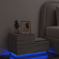 vidaXL Szafka nocna z LED, szary dąb sonoma, 70x36x40,5 cm