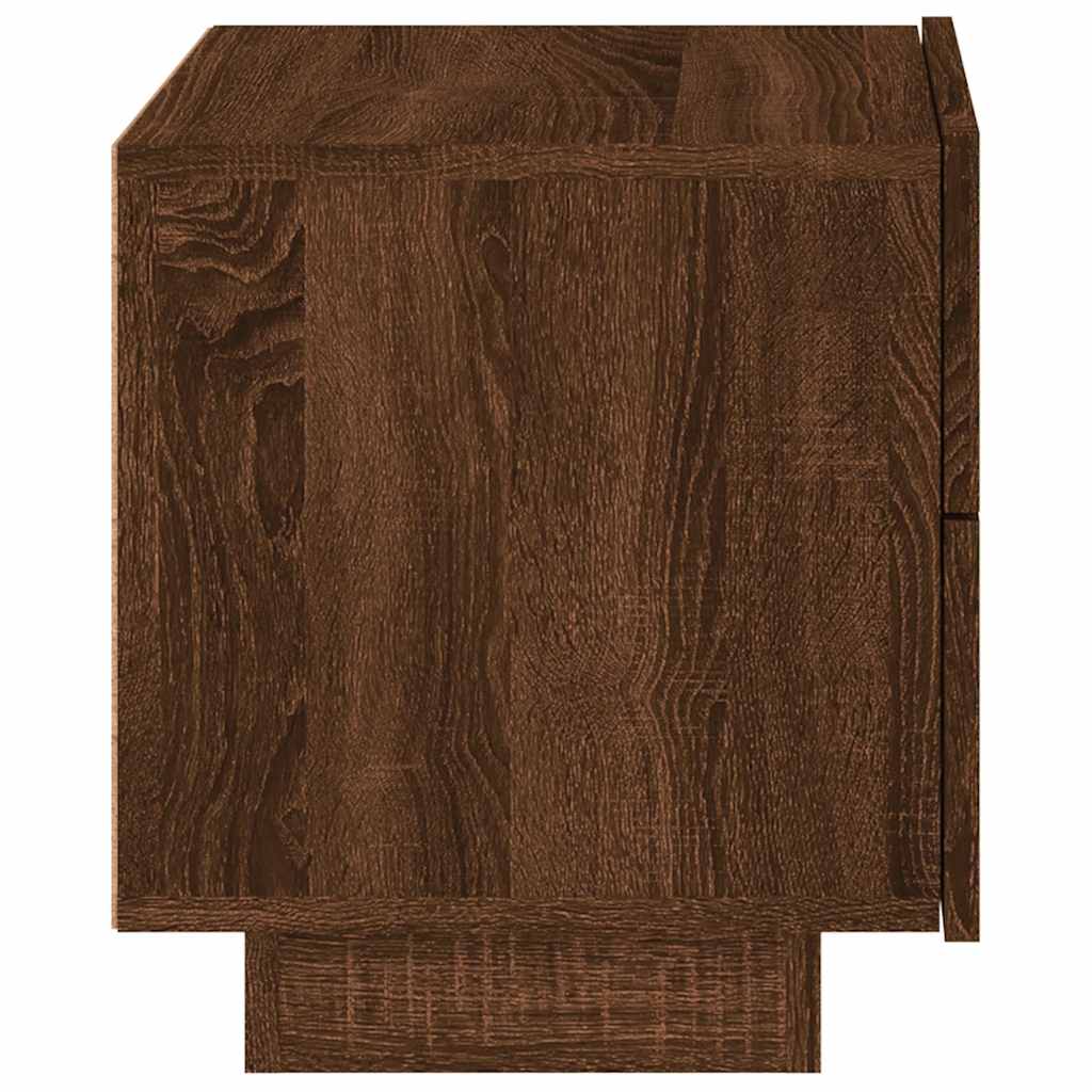 vidaXL Szafka nocna z oświetleniem LED, brązowy dąb, 70x36x40,5 cm