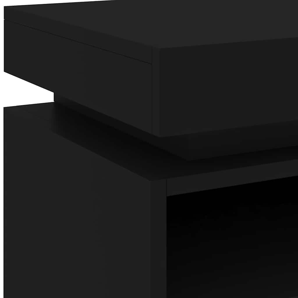 vidaXL Szafki nocne z oświetleniem LED, 2 szt., czarne, 40x39x48,5 cm