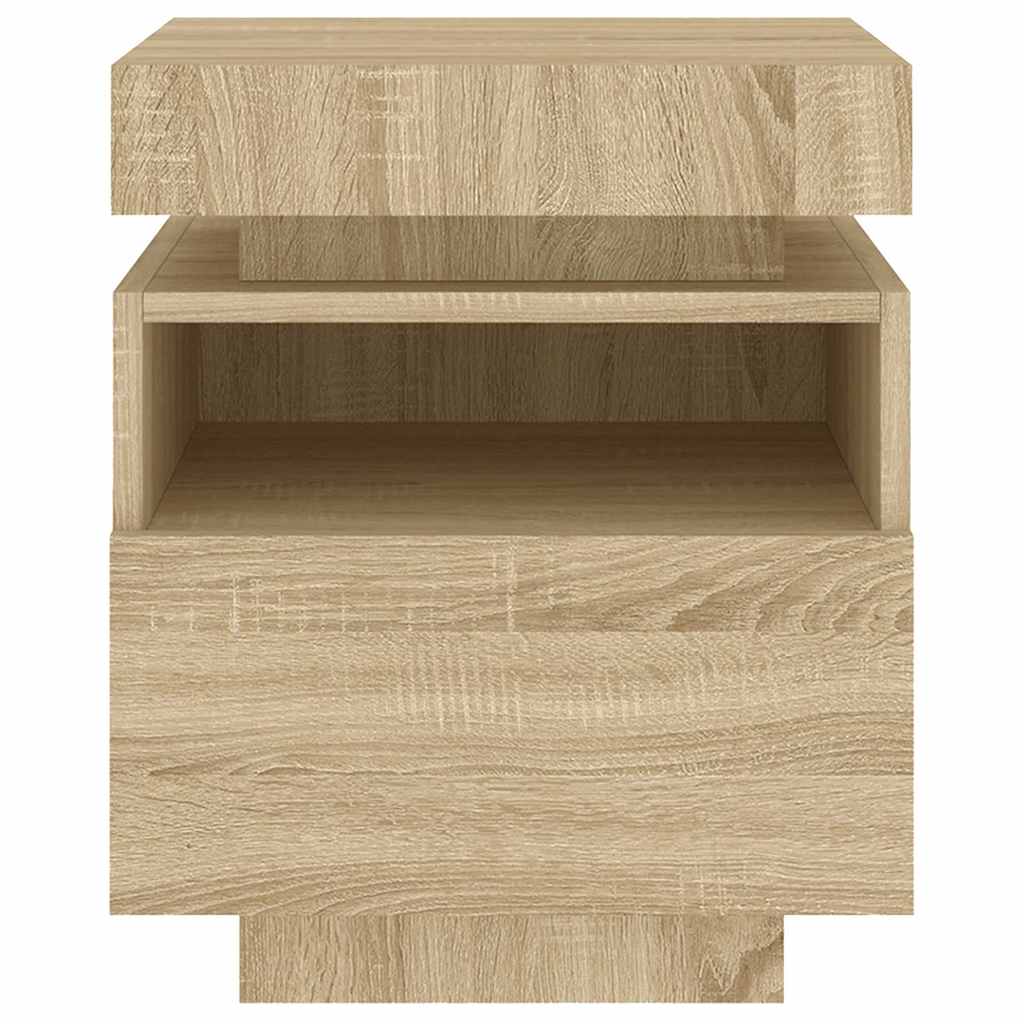vidaXL Szafka nocna z oświetleniem LED, dąb sonoma, 40x39x48,5 cm