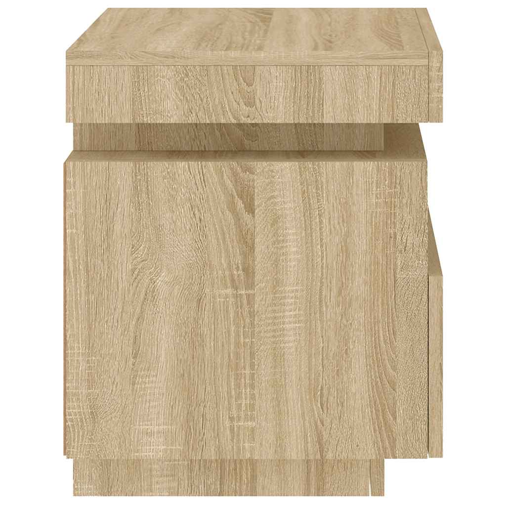 vidaXL Szafka nocna z oświetleniem LED, dąb sonoma, 40x39x48,5 cm