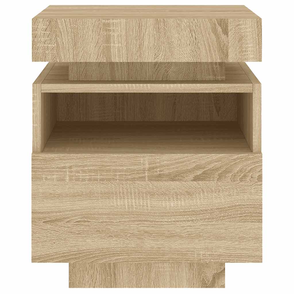 vidaXL Szafki nocne z LED, 2 szt., dąb sonoma, 40x39x48,5 cm