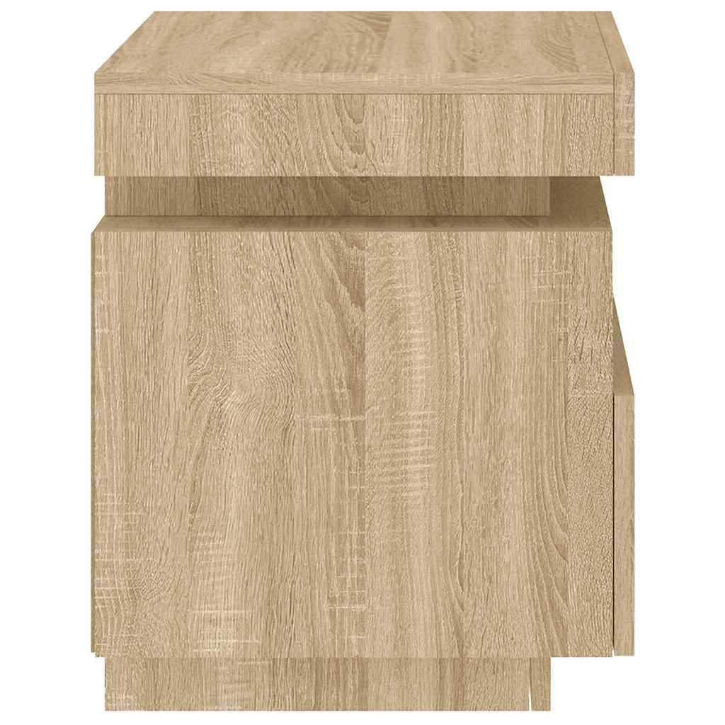 vidaXL Szafki nocne z LED, 2 szt., dąb sonoma, 40x39x48,5 cm