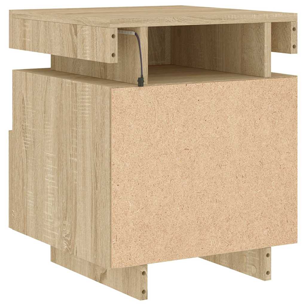 vidaXL Szafki nocne z LED, 2 szt., dąb sonoma, 40x39x48,5 cm