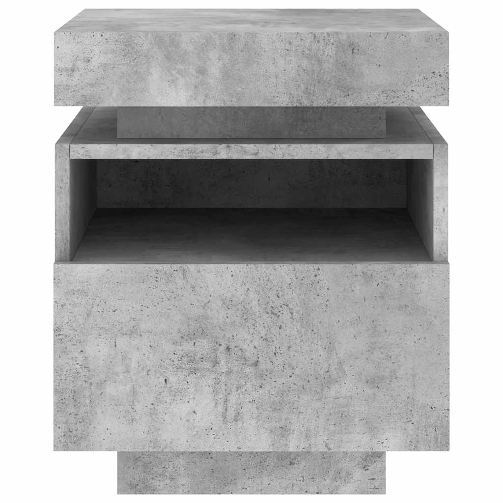 vidaXL Szafka nocna z oświetleniem LED, szarość betonu, 40x39x48,5 cm