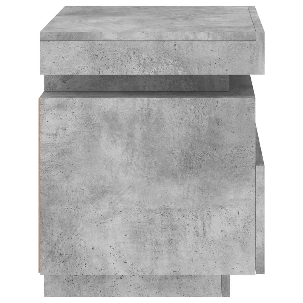 vidaXL Szafka nocna z oświetleniem LED, szarość betonu, 40x39x48,5 cm
