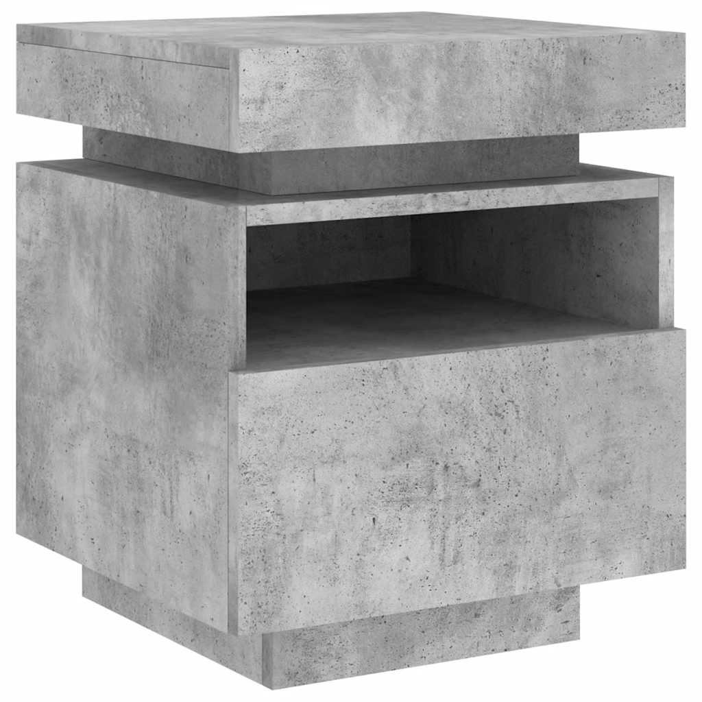 vidaXL Szafki nocne z LED, 2 szt., szarość betonu, 40x39x48,5 cm