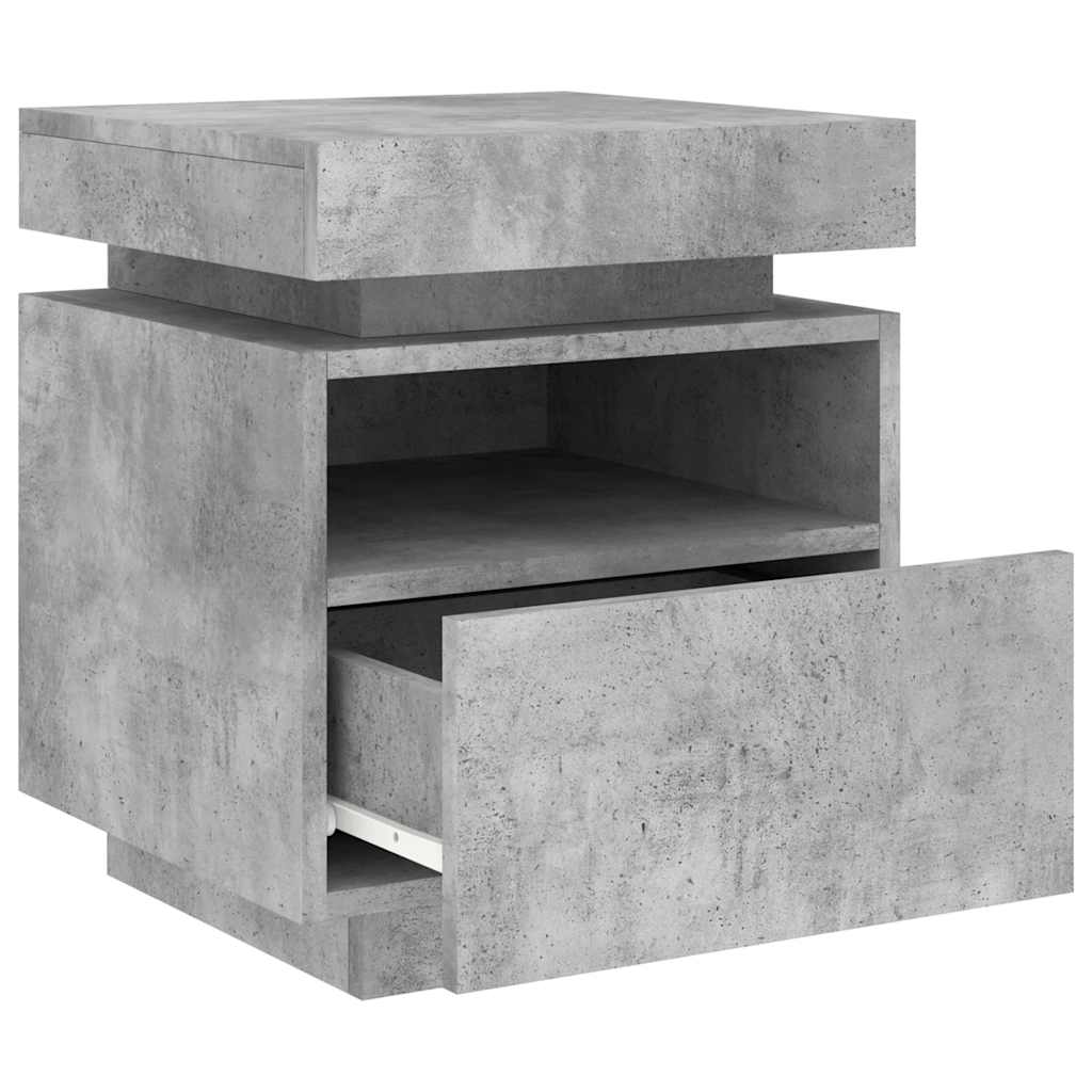 vidaXL Szafki nocne z LED, 2 szt., szarość betonu, 40x39x48,5 cm