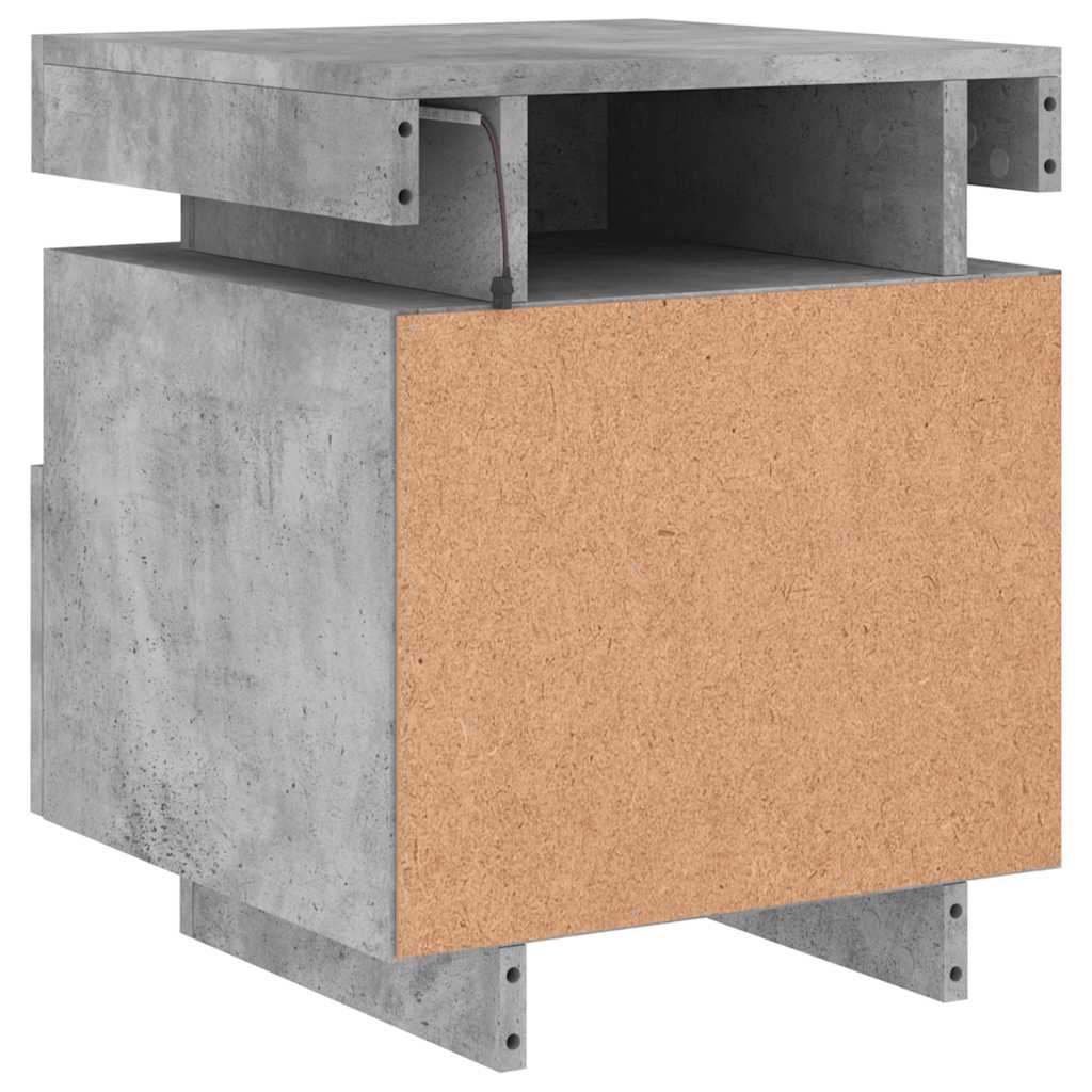 vidaXL Szafki nocne z LED, 2 szt., szarość betonu, 40x39x48,5 cm