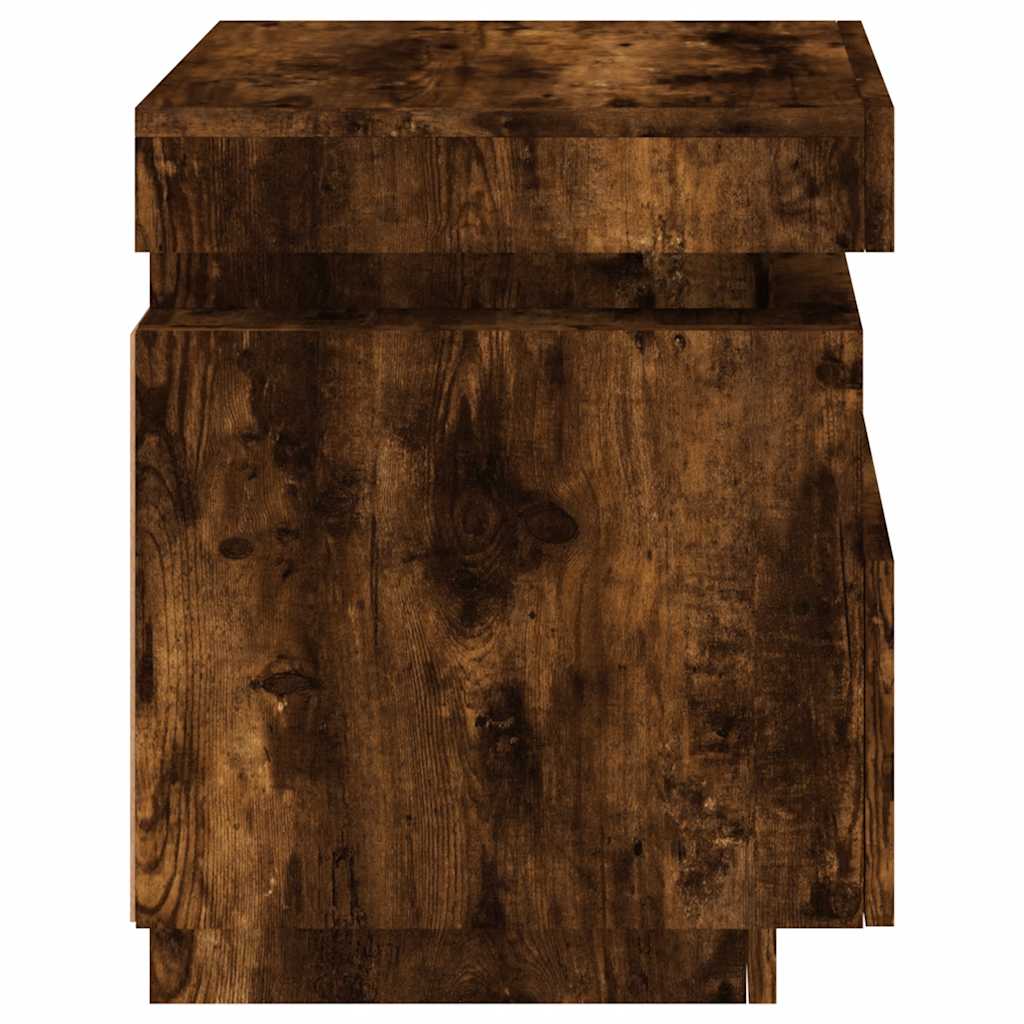 vidaXL Szafki nocne z LED, 2 szt., przydymiony dąb, 40x39x48,5 cm