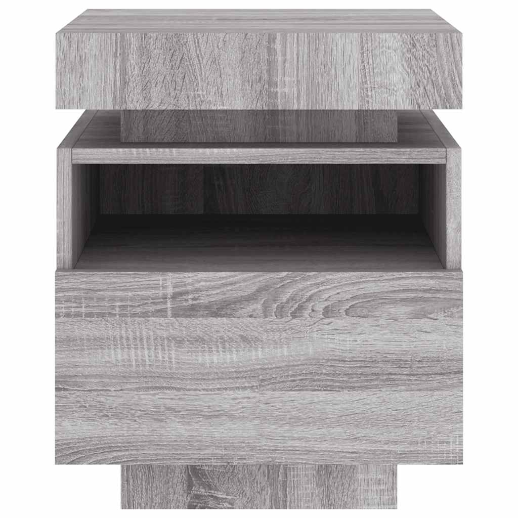 vidaXL Szafki nocne z LED, 2 szt., szary dąb sonoma, 40x39x48,5 cm