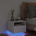 vidaXL Szafka nocna z podświetleniem LED, biała, 40x39x37 cm