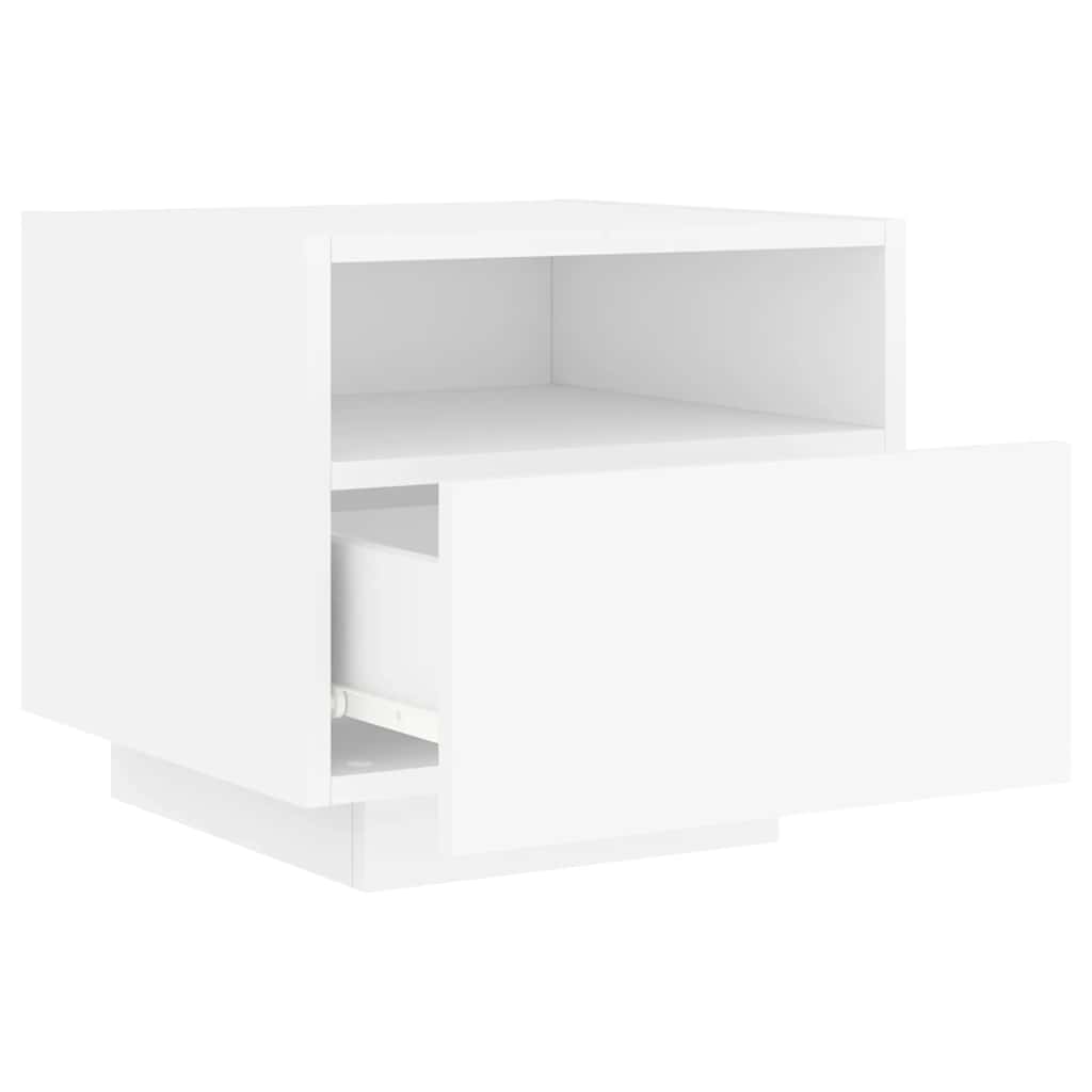 vidaXL Szafki nocne z oświetleniem LED, 2 szt., białe, 40x39x37 cm