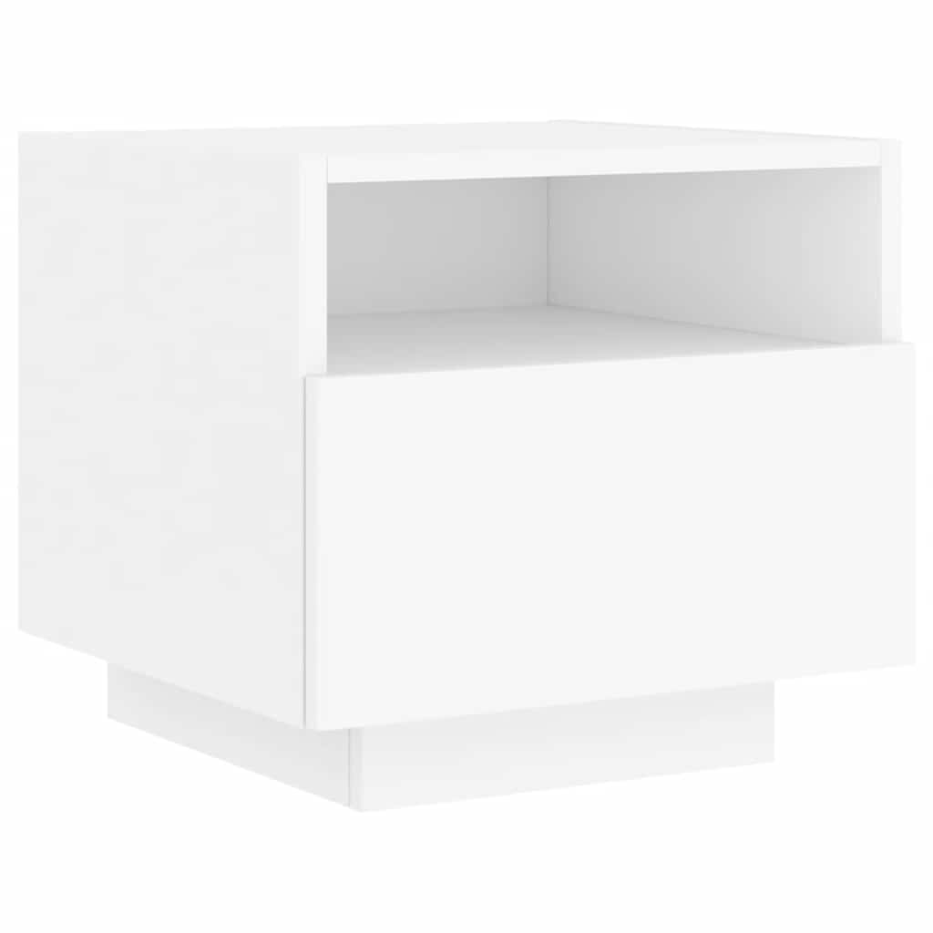 vidaXL Szafki nocne z oświetleniem LED, 2 szt., białe, 40x39x37 cm