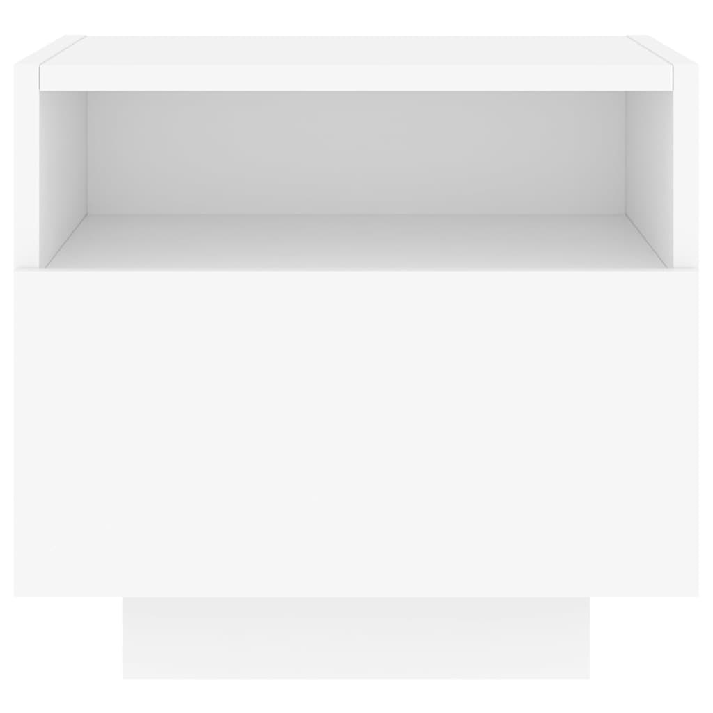 vidaXL Szafki nocne z oświetleniem LED, 2 szt., białe, 40x39x37 cm