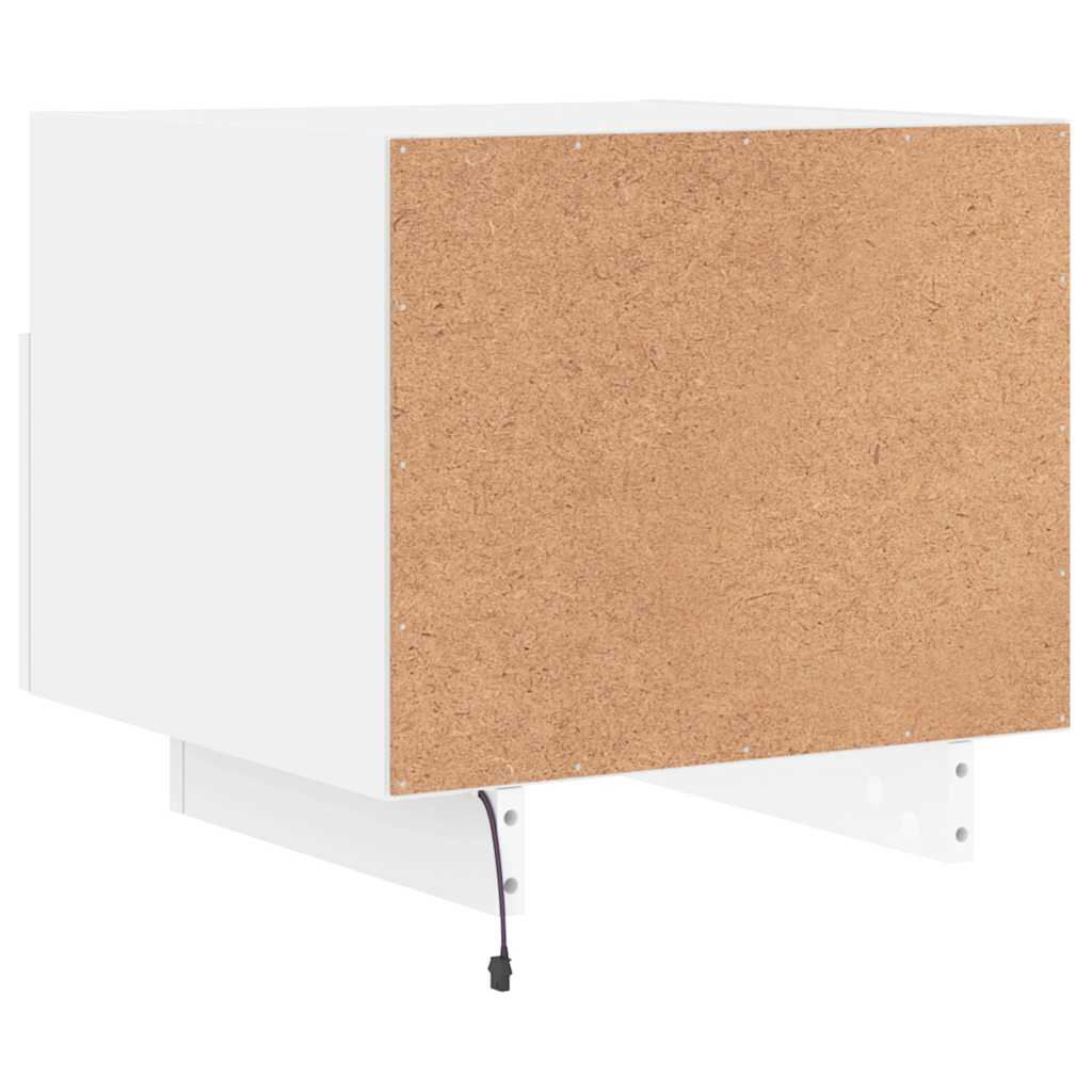 vidaXL Szafki nocne z oświetleniem LED, 2 szt., białe, 40x39x37 cm