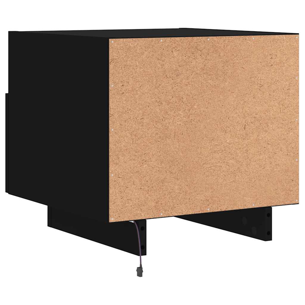 vidaXL Szafka nocna z podświetleniem LED, czarna, 40x39x37 cm