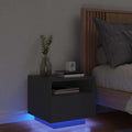 vidaXL Szafka nocna z podświetleniem LED, czarna, 40x39x37 cm