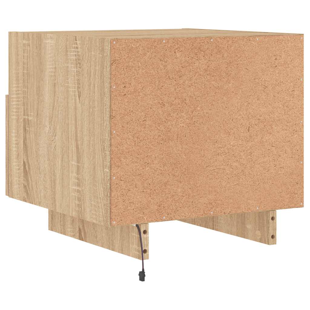 vidaXL Szafka nocna z oświetleniem LED, dąb sonoma, 40x39x37 cm
