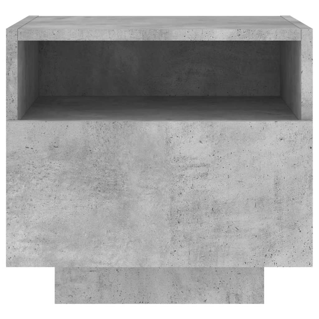 vidaXL Szafka nocna z oświetleniem LED, szarość betonu, 40x39x37 cm