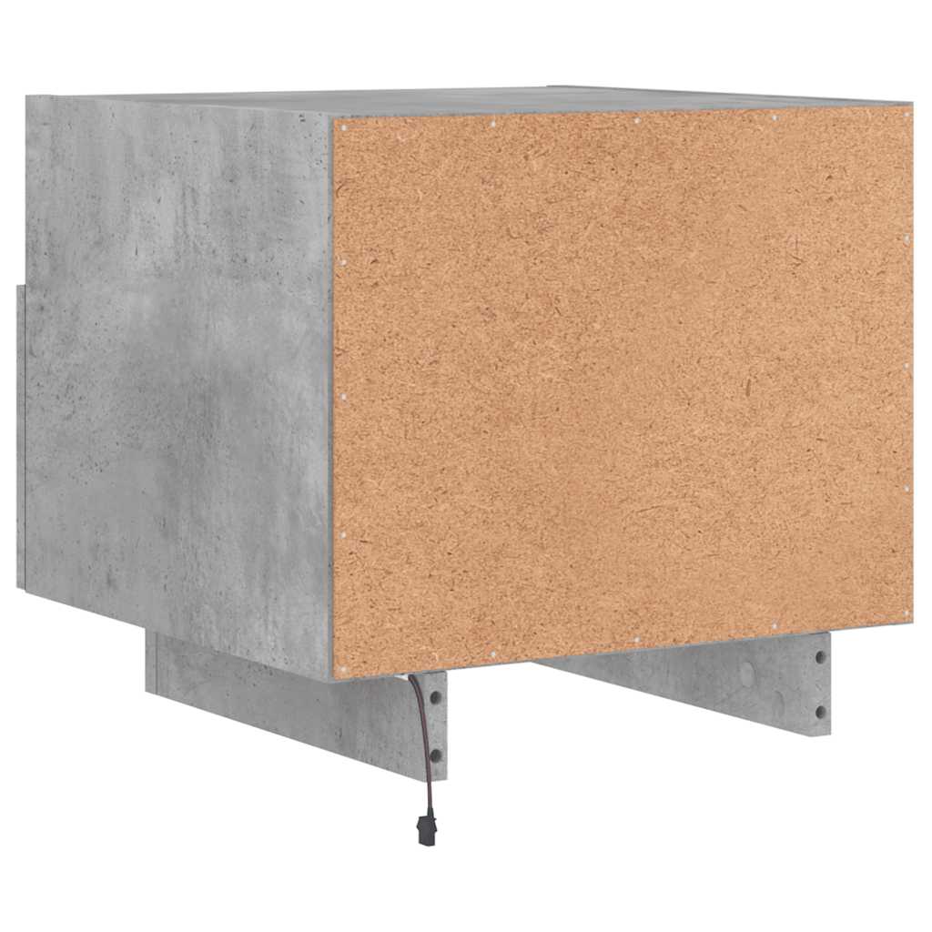 vidaXL Szafka nocna z oświetleniem LED, szarość betonu, 40x39x37 cm
