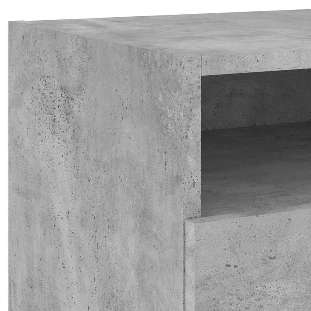 vidaXL Szafka nocna z oświetleniem LED, szarość betonu, 40x39x37 cm