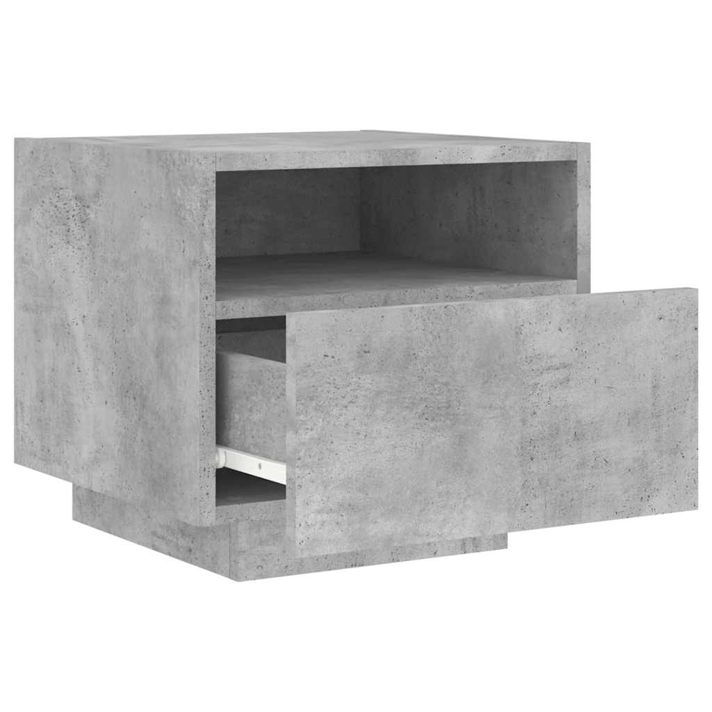 vidaXL Szafki nocne z LED, 2 szt., szarość betonu, 40x39x37 cm