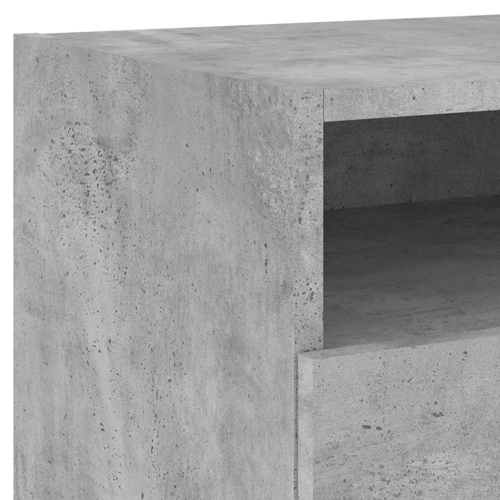 vidaXL Szafki nocne z LED, 2 szt., szarość betonu, 40x39x37 cm