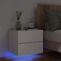 vidaXL Wisząca szafka nocna z podświetleniem LED, biała