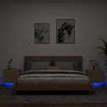 vidaXL Wiszące szafki nocne z LED, 2 szt., dąb sonoma