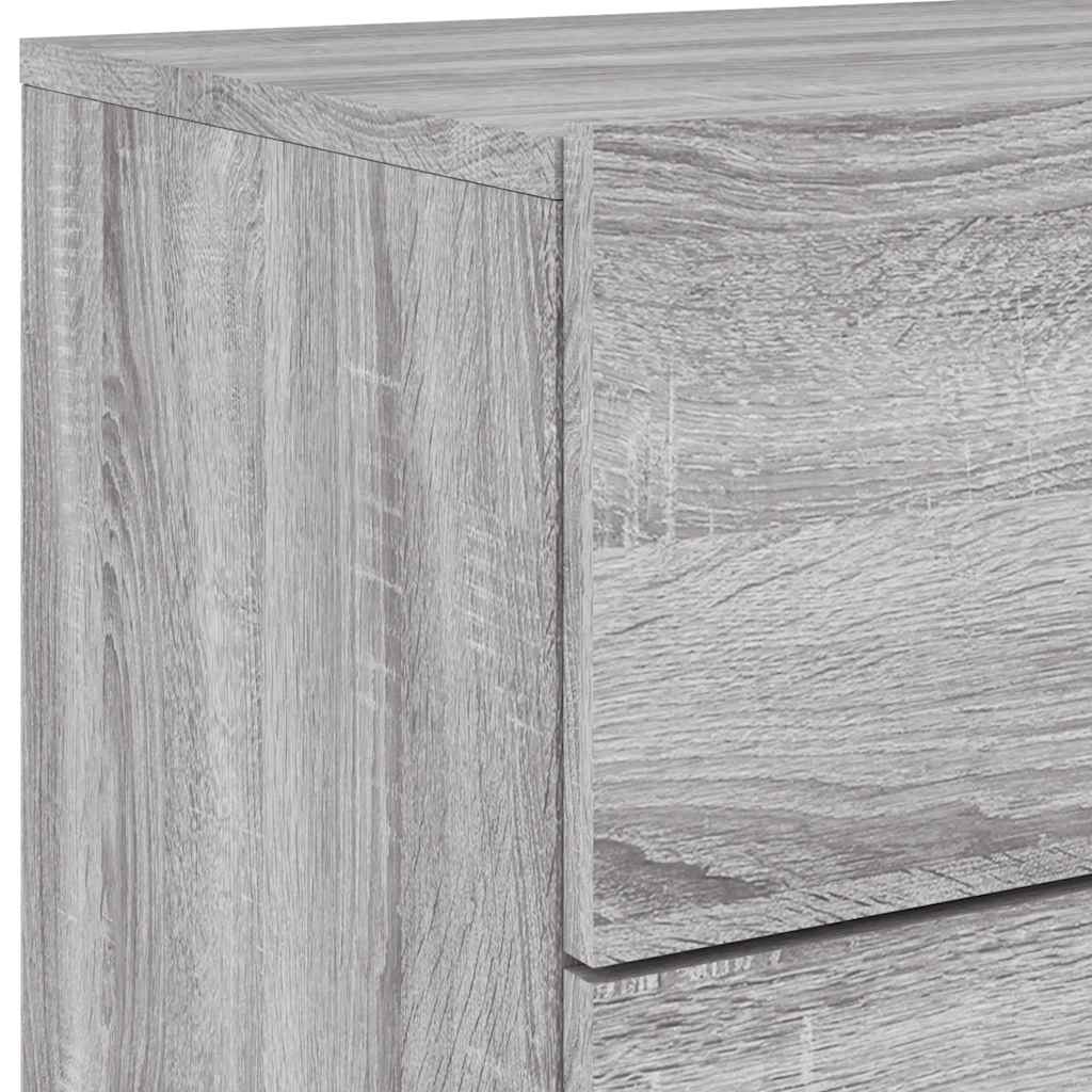 vidaXL Wiszące szafki nocne z LED, 2 szt., szary dąb sonoma