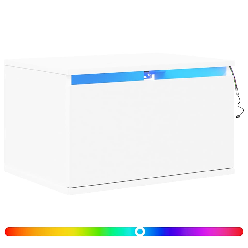 vidaXL Wiszące szafki nocne z LED, 2 szt., białe
